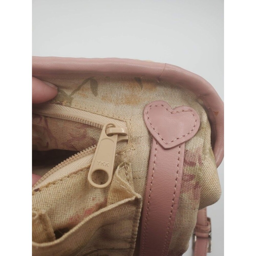 Brighton Purse Straw Handbag Pink Leather Trim  Floral Woven Basket Read - Picture 6 of 15